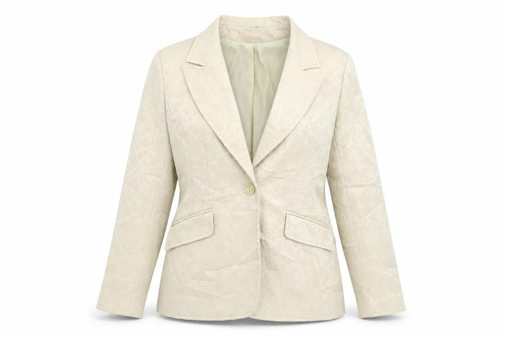 Ice Womens Gold Floral  Jacket Blazer Size 14