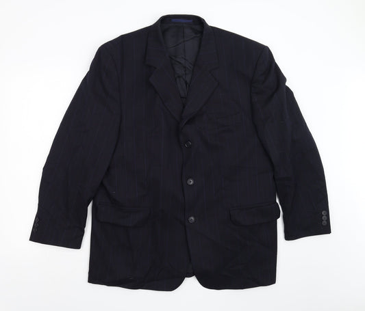 Daniel Dresscott Mens Blue Striped  Jacket Blazer Size 44