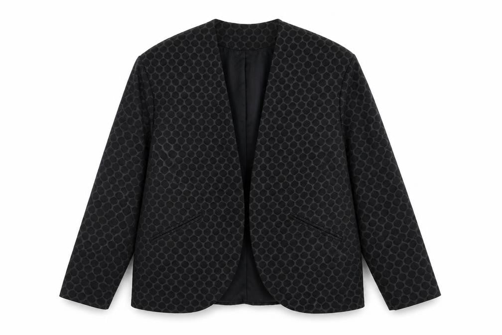 H&M Womens Black Polka Dot  Jacket Blazer Size 12