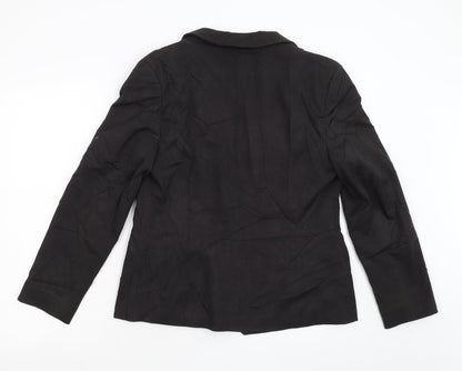 Back view of Principles Petite women’s brown jacket blazer, size UK 12