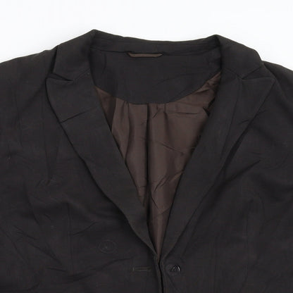 Close-up detail of Principles Petite women’s brown jacket blazer, size UK 12