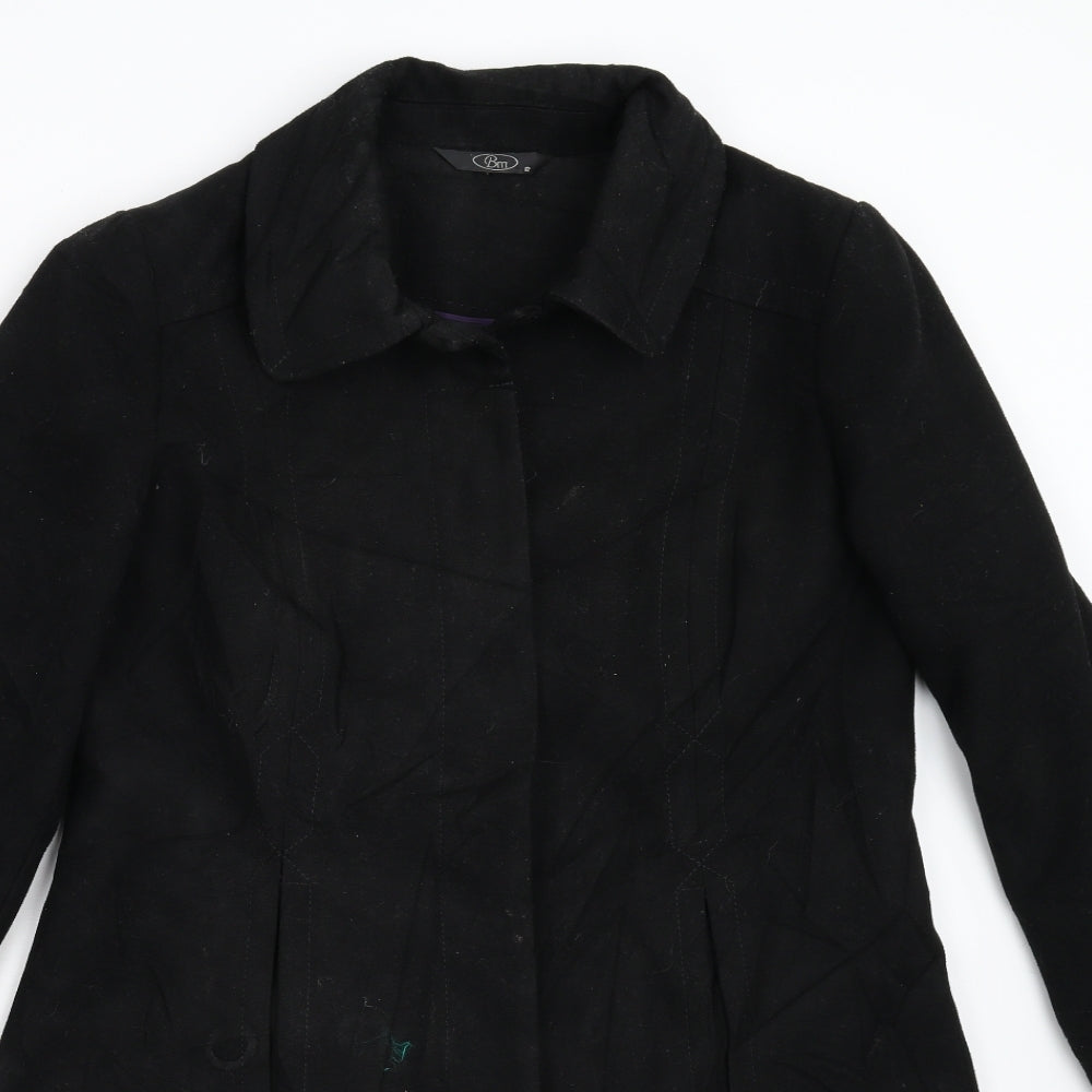 BM Womens Black   Overcoat Coat Size 12