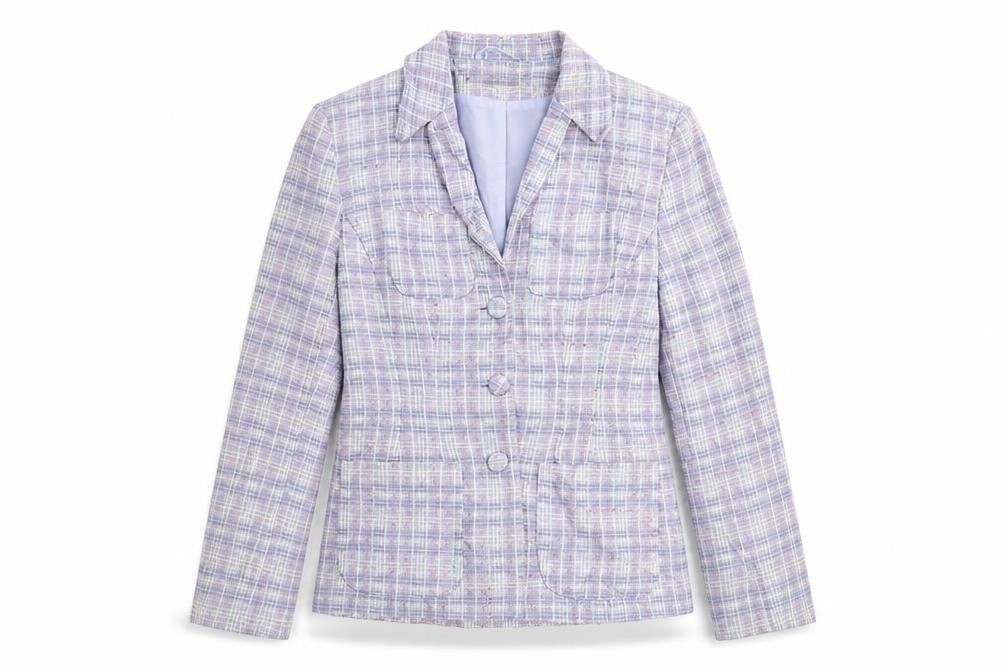 BHS Womens Purple Check  Jacket Blazer Size 10