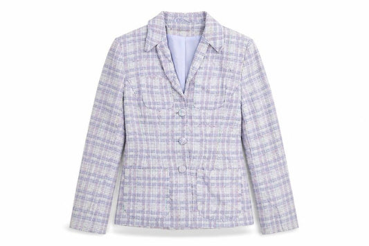 BHS Womens Purple Check  Jacket Blazer Size 10