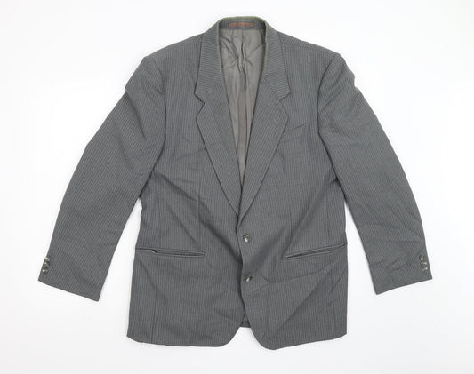James Barry Mens Grey Striped  Jacket Suit Jacket Size 40