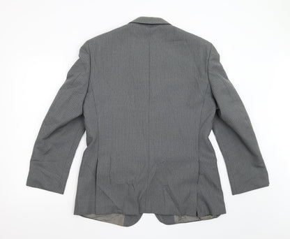 James Barry Mens Grey Striped  Jacket Suit Jacket Size 40