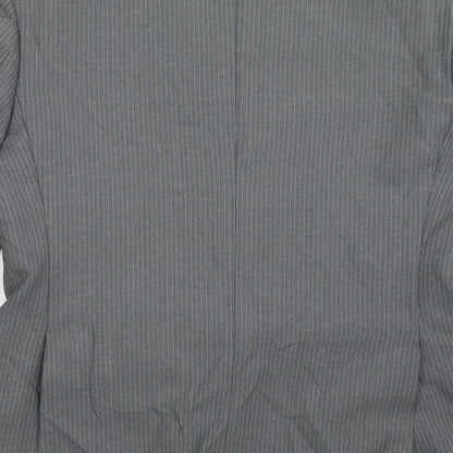James Barry Mens Grey Striped  Jacket Suit Jacket Size 40