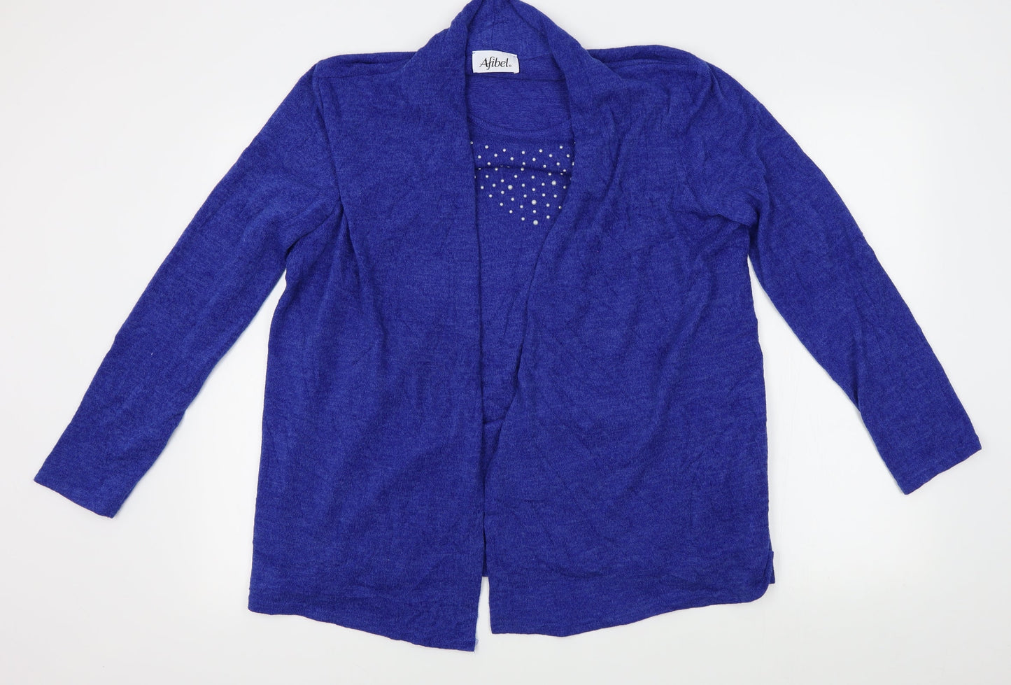 Afibel Womens Blue   Cardigan Jumper Size 16  - shirt insert