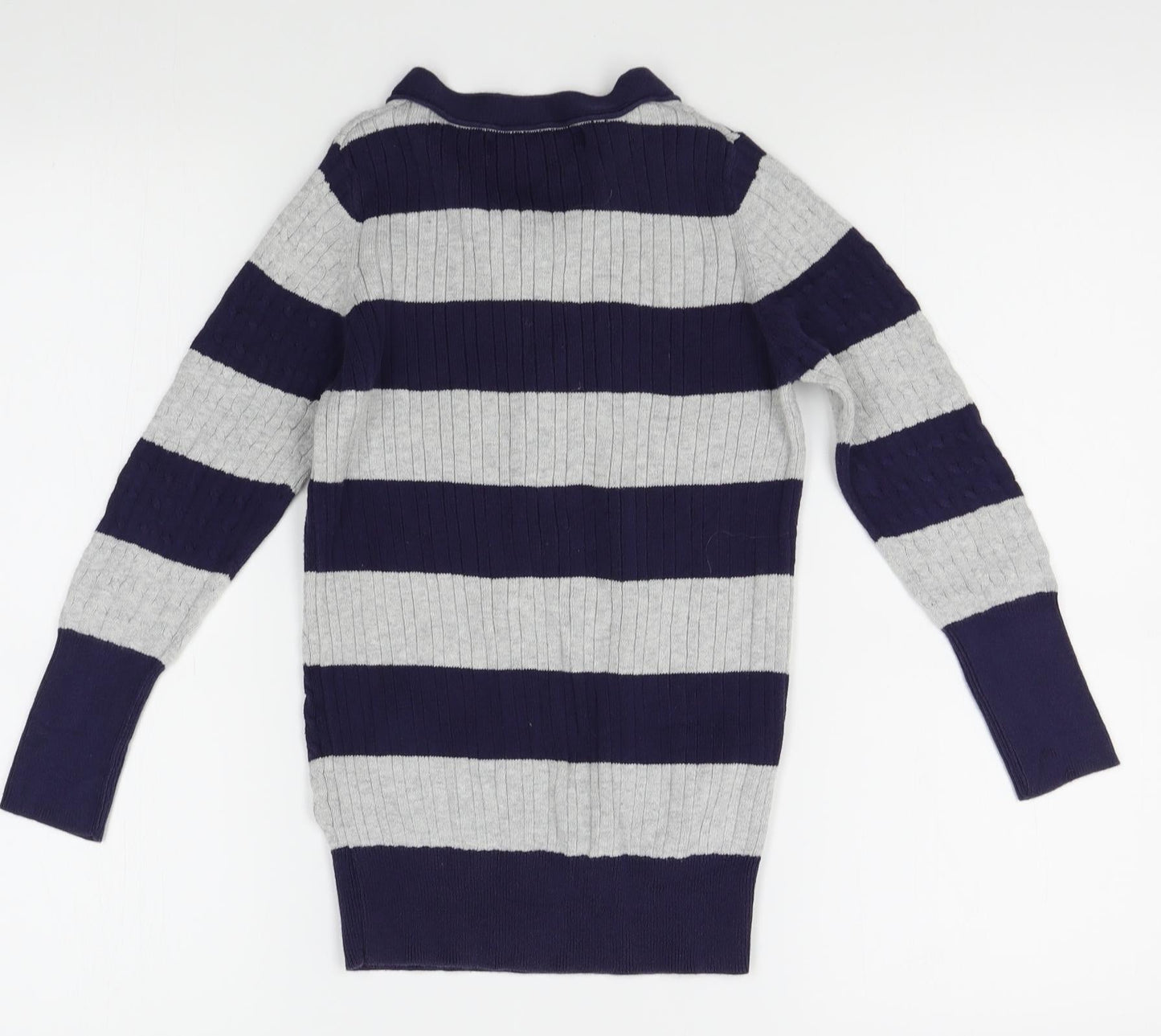 Knitwear Womens Blue Striped  Cardigan Jumper Size M