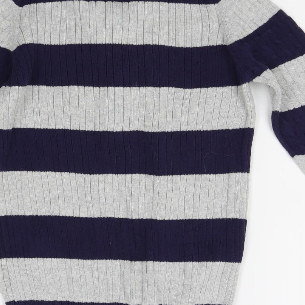 Knitwear Womens Blue Striped  Cardigan Jumper Size M