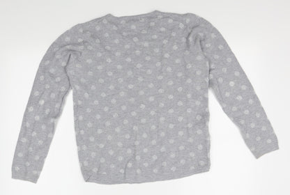Preloved Mango Womens Grey Polka Dot  Pullover Jumper Size M - Back