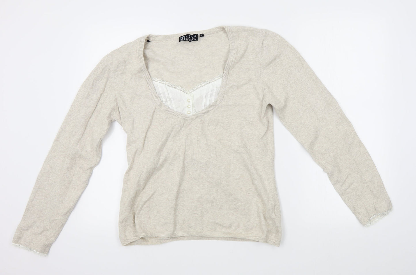 YAYA Womens Beige   Pullover Jumper Size XL