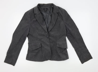 Preloved H&M Womens Grey   Jacket Blazer Size 12 - Front