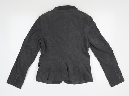 Preloved H&M Womens Grey   Jacket Blazer Size 12 - Back