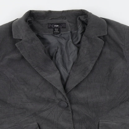 Preloved H&M Womens Grey   Jacket Blazer Size 12 - Detail