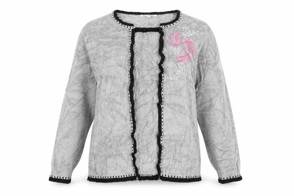 Annabelle Womens Grey Floral  Pullover Jumper Size XL