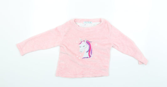 Just like you Girls Pink   Pullover Jumper Size 6-7 Years  - UNICORN