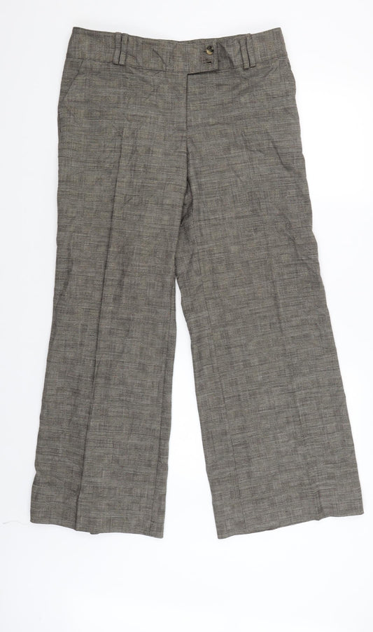 Marks and Spencer Womens Gold Check  Carpenter Trousers Size 14 L29 in