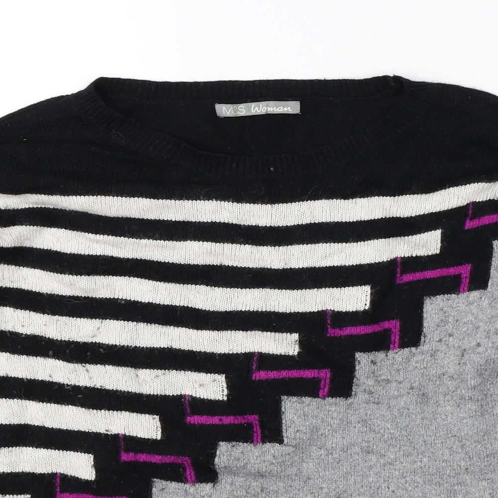 Marks & Spencer Womens Multicoloured Striped  Pullover Jumper Size 12