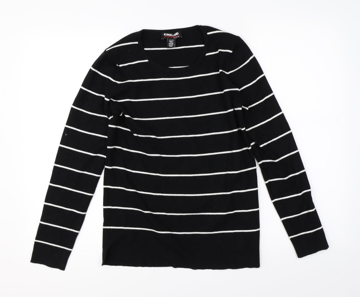 Kirkland Womens Black Striped  Pullover Jumper Size S