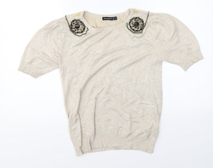 Additional front view of Atmosphere women’s beige jumper, size UK 10