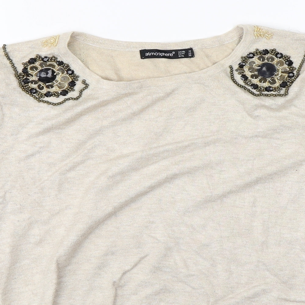 Atmosphere Womens Beige   Pullover Jumper Size 10