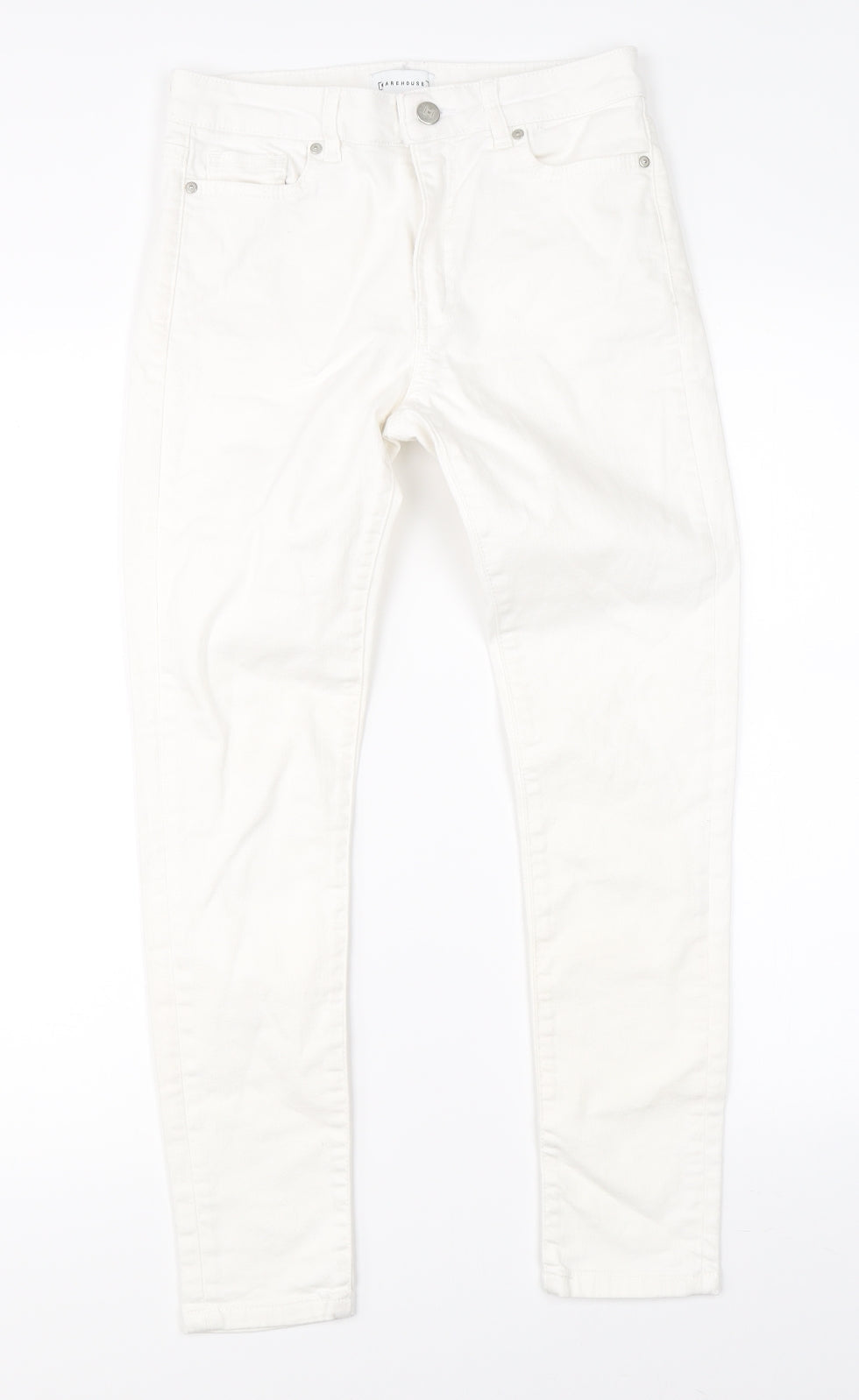 Warehouse Womens White  Denim Straight Jeans Size 8 L24 in