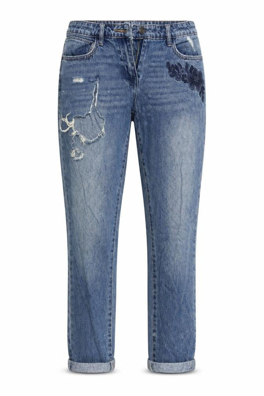 Next Womens Blue Floral  Straight Jeans Size 10 L27 in