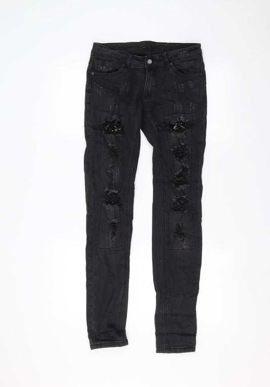 Preworn Womens Black   Straight Jeans Size M L29 in