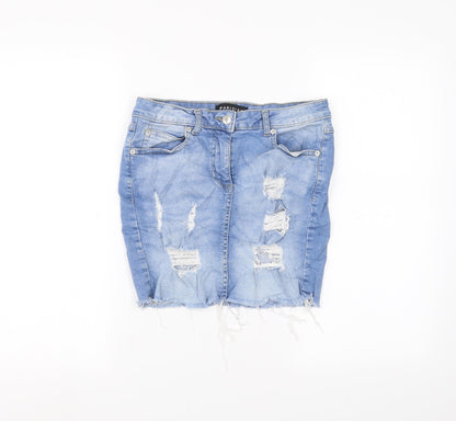 Parisian Womens Blue  Denim A-Line Skirt Size 10