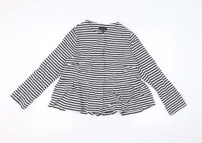 Topshop Womens White Striped  Pullover Jumper Size 12