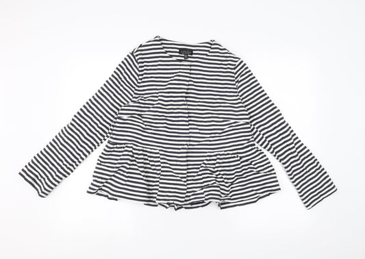 Topshop Womens White Striped  Pullover Jumper Size 12