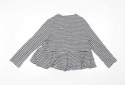 Topshop Womens White Striped  Pullover Jumper Size 12