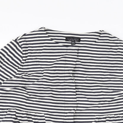 Topshop Womens White Striped  Pullover Jumper Size 12
