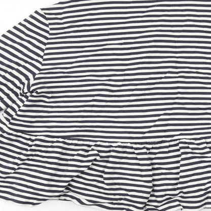 Topshop Womens White Striped  Pullover Jumper Size 12