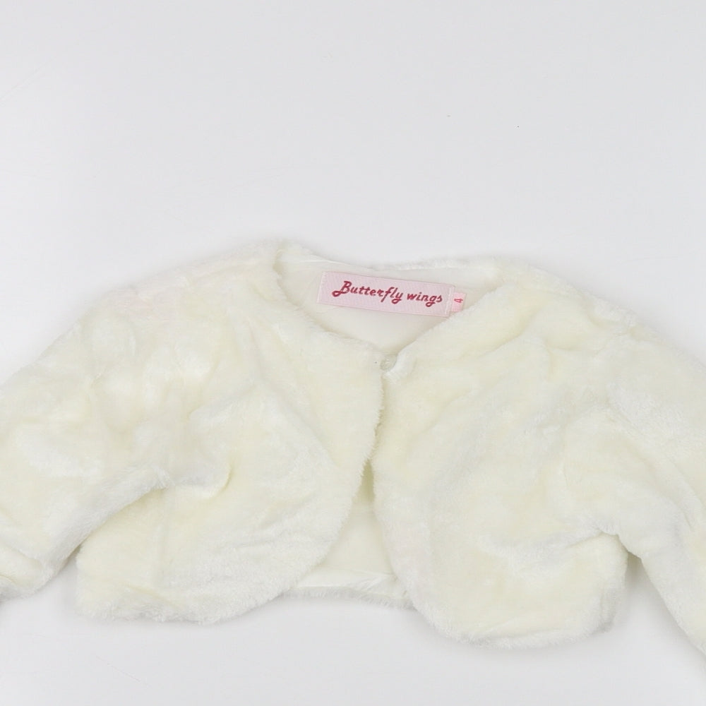 butterfly wings Girls White   Jacket  Size 4 Years