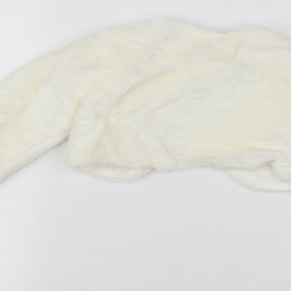 Brand and care label for butterfly wings girls’ white jacket, size 4, years