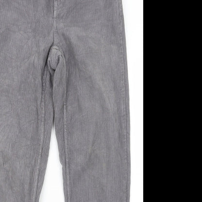 Topshop Womens Grey  Velvet Trousers  Size 27 in L29.5 in - Mom Fit