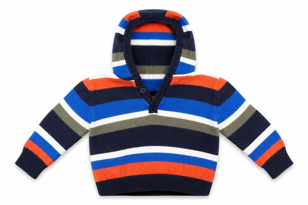 C&A Boys Blue Striped Knit Pullover Jumper Size 3-6 Months