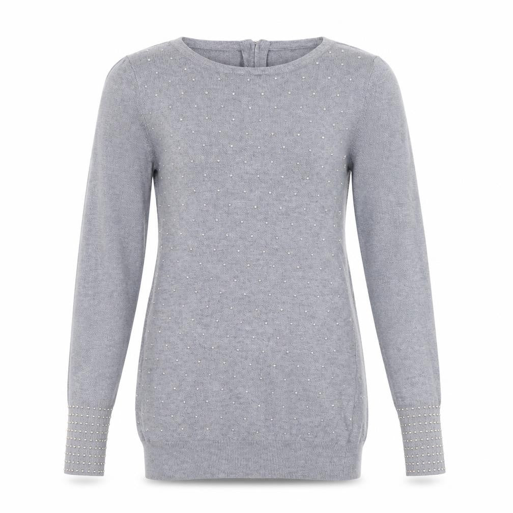 Minority Womens Grey  Knit Pullover Jumper Size S