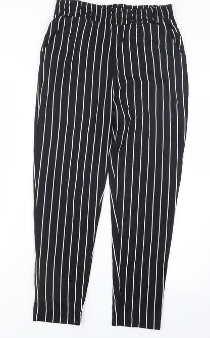 Preworn Womens Black Striped  Trousers  Size L L25 in