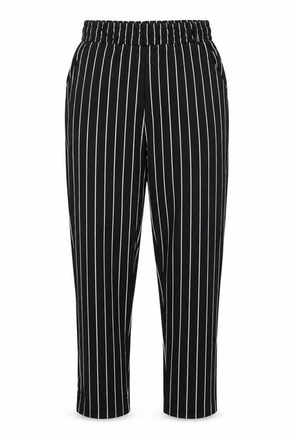 Preworn Womens Black Striped  Trousers  Size L L25 in