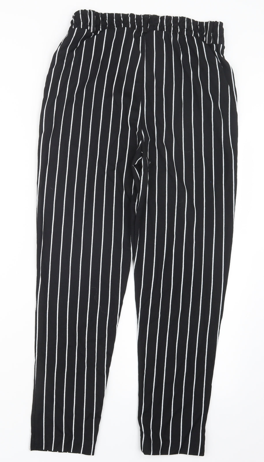 Preworn Womens Black Striped  Trousers  Size L L25 in