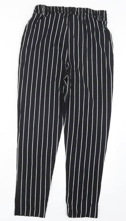 Preworn Womens Black Striped  Trousers  Size L L25 in