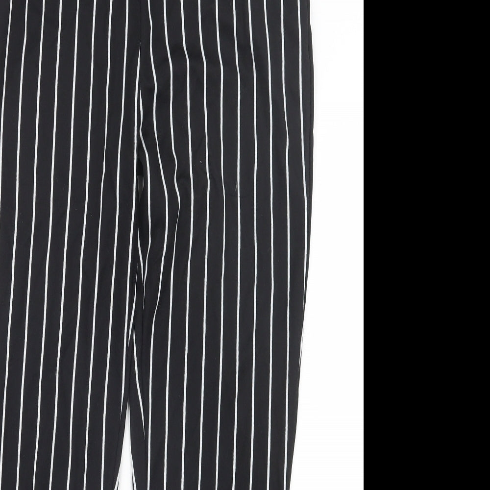Preworn Womens Black Striped  Trousers  Size L L25 in