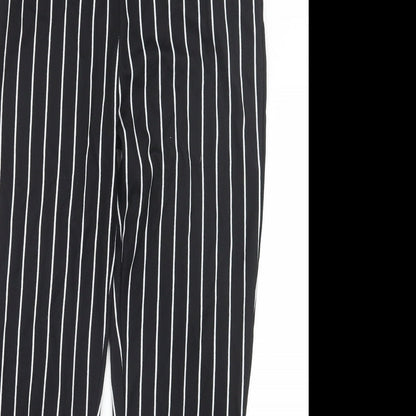Preworn Womens Black Striped  Trousers  Size L L25 in