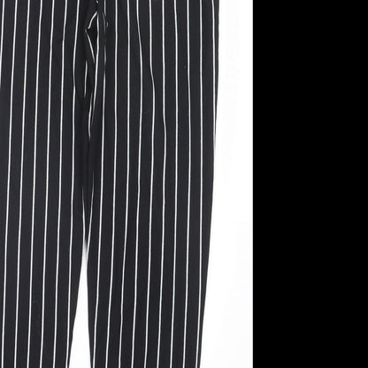Preworn Womens Black Striped  Trousers  Size L L25 in