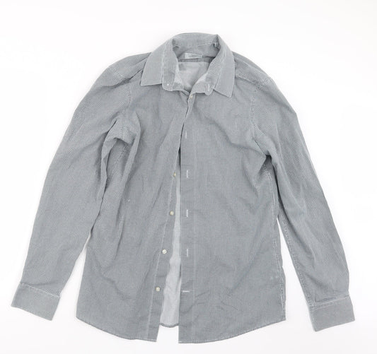NEXT Mens Black    Button-Up Size 15.5