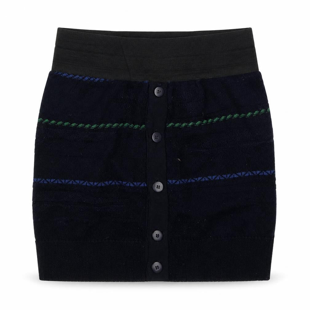POP Womens Blue Striped Knit Mini Skirt Size 26 in