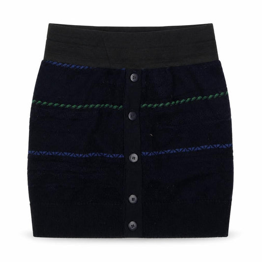 POP Womens Blue Striped Knit Mini Skirt Size 26 in